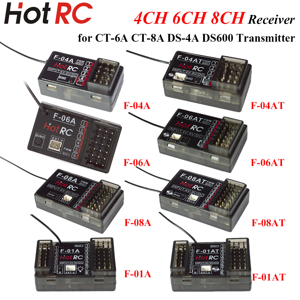 Radio Transmitter 2.4Ghz - Receptor Giroscópico HOTRC 2.4Ghz 4/6/8 Canales