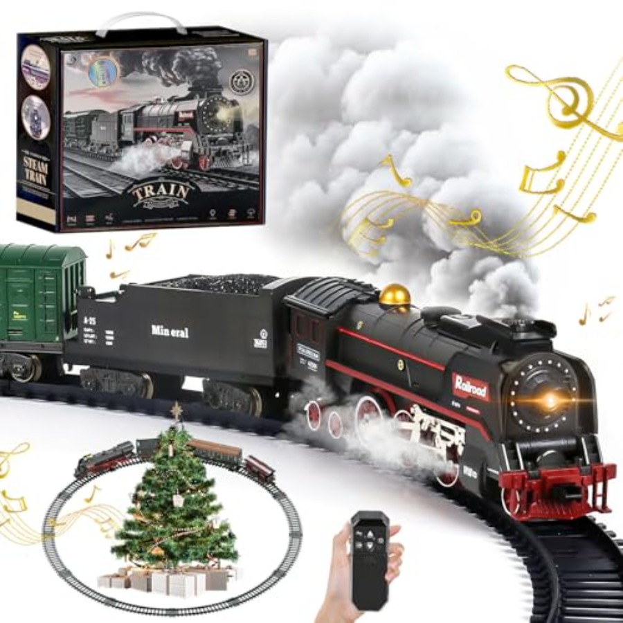 Tren eléctrico navideño con co - Smoke Stopper reseña y precio