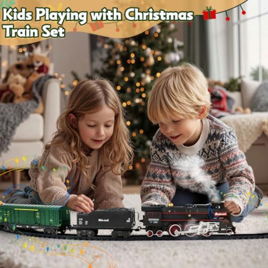 Tren eléctrico navideño con co - Smoke Stopper reseña y precio