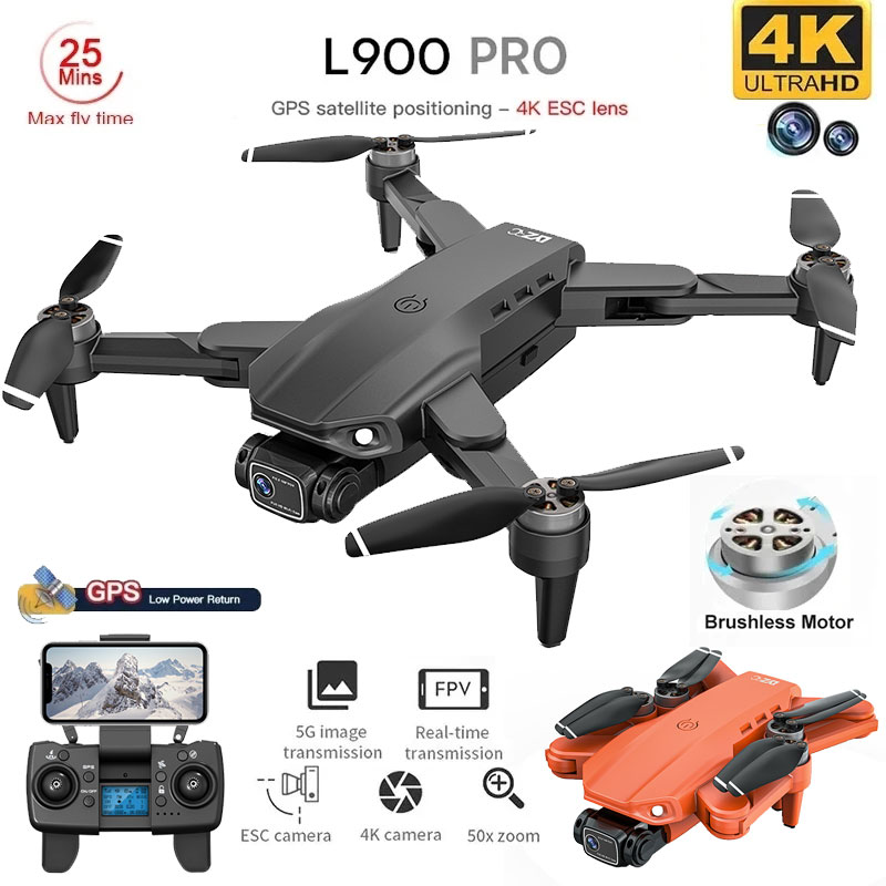 L900 Pro GPS Drone 4K profesio - Brushed Drone Motor reseña y precio