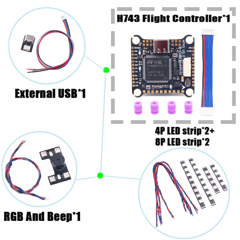 RCtoSky F4V3S PLUS F722 F745 H - F722 Flight Controller reseña y precio
